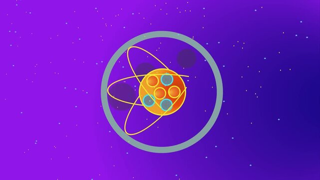 atom on black background