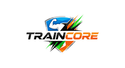 TrainCore Fitness Logo Design Element.