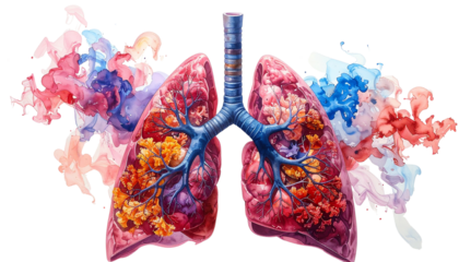 Human respiratory system anatomy illustration with lungs trachea and bronchi isolated on solid white background1
