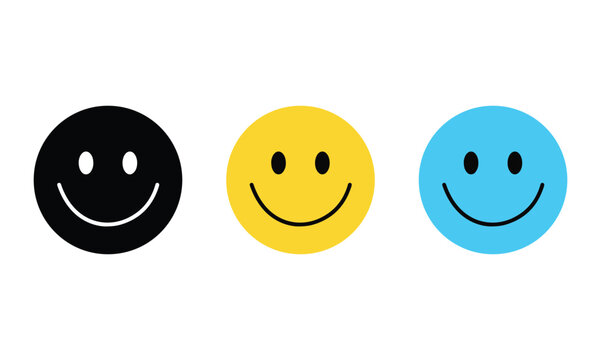 happy smiley face. Smiley Icon Smiling Face Flat Style. vector illustration eps file. 