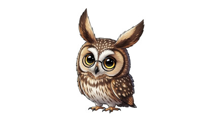 Adorable cartoon owl wearing glasses