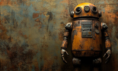 technology robot cyborg with a copy space