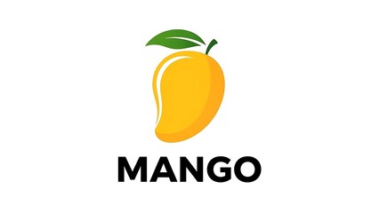 Vibrant mango illustration with brand name illustration