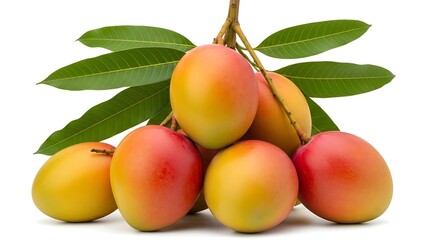Vibrant cluster of ripe mangos illustration
