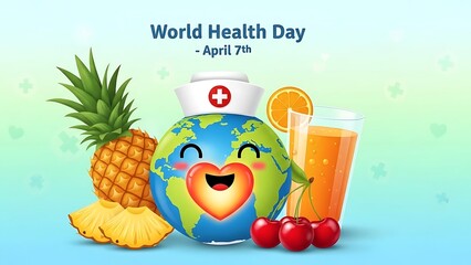 Celebrating world health day with global wellness illustration