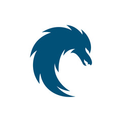 dragon head mascot logo design