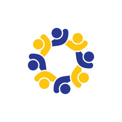 rotating successful people community logo design