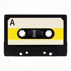 Fototapeta premium Retro Cassette Tape on White Background