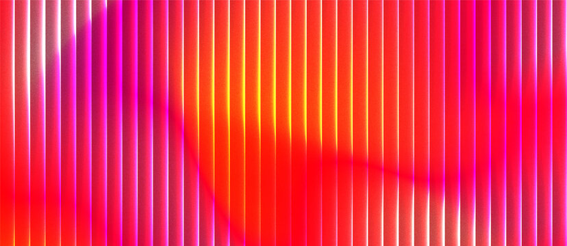Abstract grainy ribbed glass background in colorful tones with glossy curved texture, vertical light lines and smooth gradient for use in luxury design or digital surface visuals