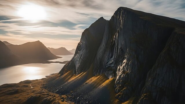 Trolltunga rock formation in norway's scenic wilderness landscape