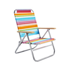 Colorful lawn chair set up for relaxation in outdoor space during sunny weather