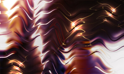 Abstract Glass Wave Motion Blur Light Strips on Black Background