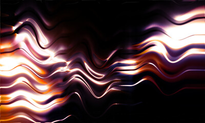 Abstract Light Leak Overlay with Glass Wave Motion Blur and Lens Flare on Black Background