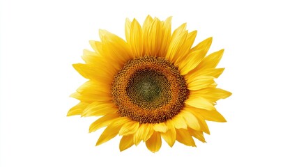Naklejka premium Closeup Yellow Sunflower On White Background