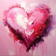 rosa Herz - Acryl- oder &Ouml;lfarbe