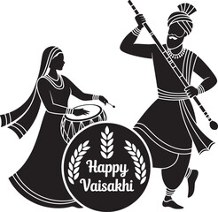Celebrating vaisakhi with traditional punjabi dance music and a festive wheat wreath design