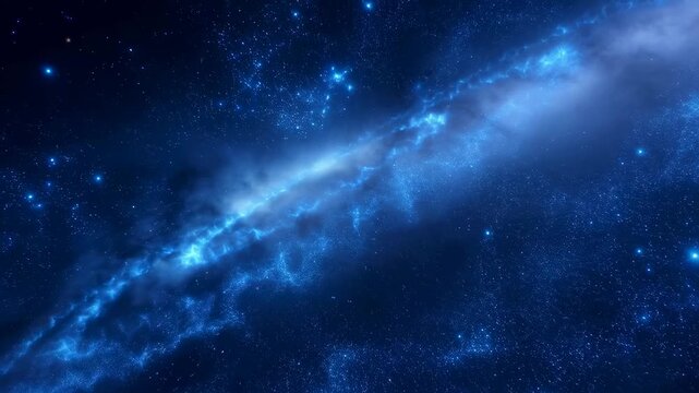 Stunning cosmic galaxy with swirling blue nebula and sparkling stars. A mesmerizing view of the universe, perfect for space exploration themes