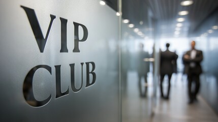 Fototapeta premium Elegant VIP Club Entrance with Silhouetted Figures