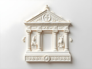 Obraz premium A white building with a cross on it