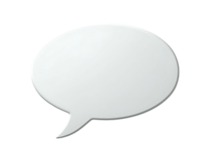 White Speech Bubble Icon Illustration.