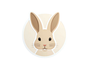 Obraz premium Cute Cartoon Rabbit Face Illustration.