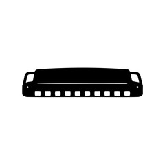 a simple black and white graphic of a rectangular object with handles