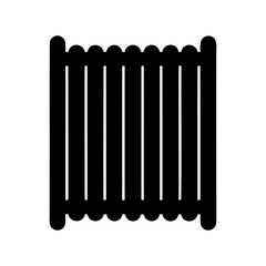 black and white graphic of a simple radiator icon