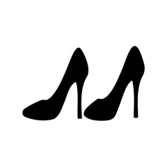 a pair of high heel shoes in black silhouette style