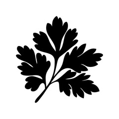 black silhouette of a leafy branch on white background