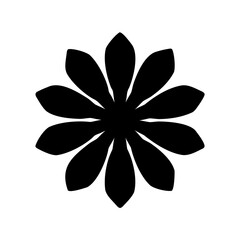 black and white simple flower design graphic illustration
