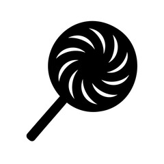 black lollipop icon on white background simple graphic illustration