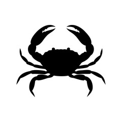 black crab silhouette on white background simple design