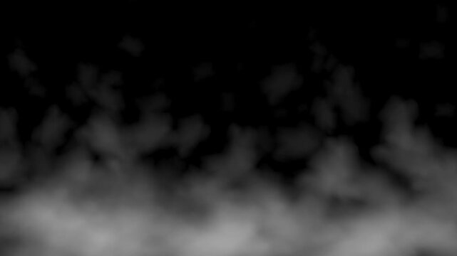 Smoke, fog or mist effect - Loop overlay effect with black screen. Stock royalty free animation