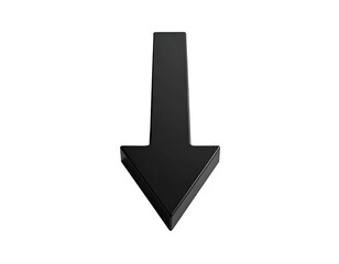 Black 3D Arrow Pointing Downward Direction.