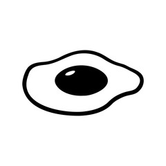 simple black and white illustration of a fried egg