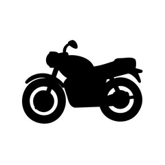 black silhouette of a motorcycle on a white background