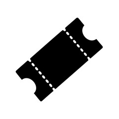 black and white graphic illustration of a ticket stub or event ticket