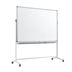 Whiteboard on a mobile stand in an empty classroom ready for use during a teaching session at a school