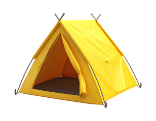 Yellow Camping Tent with Open Entrance.