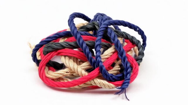 Colorful Nautical Rope Knot: A Textured Abstract Design for Crafting and Decoration Projects