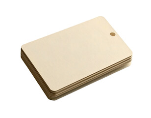 Stack of Beige Rectangular Cards with Hole.