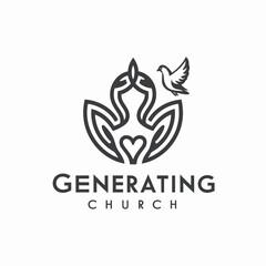 Generating church logo isolated on white background, Vector, illustration