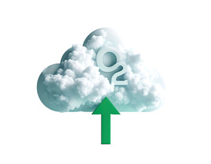 Cloud Computing CO2 Emissions Increase Concept.