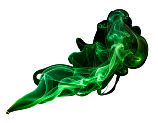 Green Smoke Abstract Shape Formation.