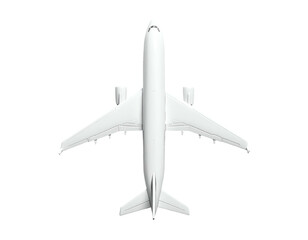 White Airplane Viewed from Directly Above.