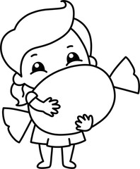 Obraz premium 알사탕 여 흑백