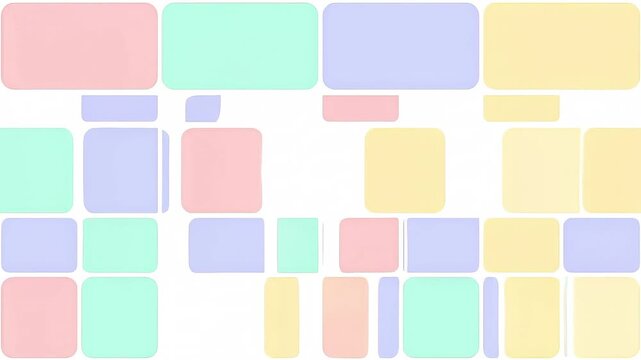 Abstract colorful blocks rounded pastel graphic design pattern background elements
