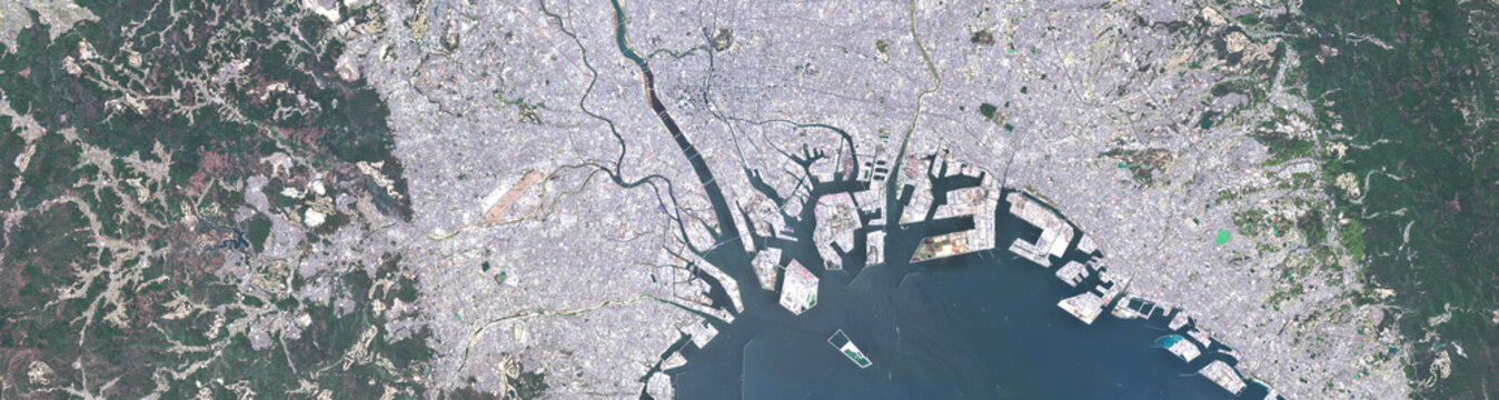 High-Resolution Satellite Image of Osaka, Japan on open data satellite image