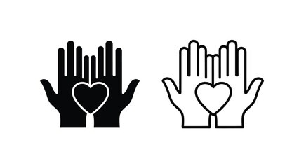 Obraz premium two hands holding hearts a symbol of love care and support for a cause