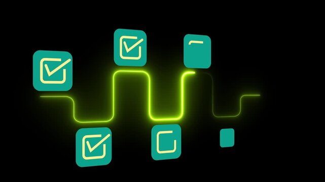 Error warning concept on the black background. Warning system for notification error and maintenance. Motion graphics of Incident, risk, contingency management. 4k video animation.